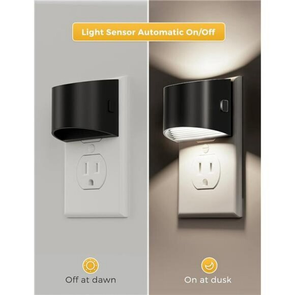 LED Night Light Plug In with Sensor 3 Brightness Levels for Hallway Bedroom - Picture 3 of 8